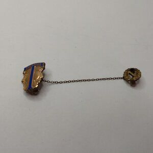 Vintage Thespian International Society Fraternity Sweater Lapel Pin Gold Tone